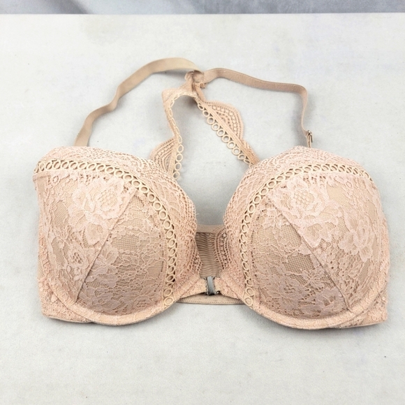 Victoria's Secret Dream Angel's push-up lace racerback front closure bra 36DD - Picture 1 of 5